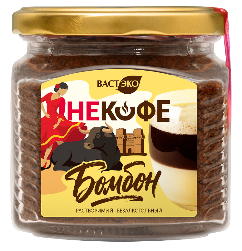 Напиток кофейный. НЕКОФЕ. "Бомбон". Растворимый, 200 г