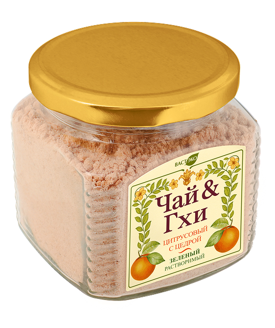 Напиток ГХИ. ЧАЙ & ГХИ. Цитрусовый с цедрой. Зелёный. Растворимый. 200 г