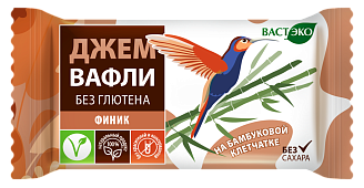 Вафли. Безглютеновые. Финик без сахара. 21 г
