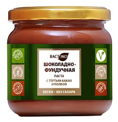 Шоколадно-фундучная паста с тёртым какао и  Полбой.  Веган. Без сахара. 380 г