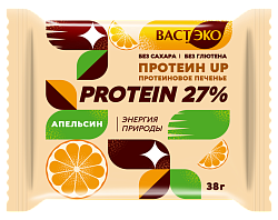 Печенье протеиновое. Апельсин. Без сахара., 38 г. (в коробке)