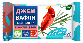 Вафли. Безглютеновые. Чернослив - Финик без сахара. 21 г