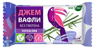 Вафли. Безглютеновые. Чернослив без сахара. 21 г