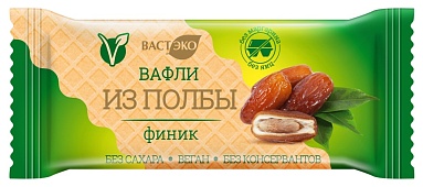 Вафли из полбы. Финик. 30 гр. (в коробке)