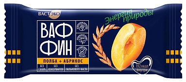 Вафли глазированные "Ваффин из Полбы. Абрикос в молочном шоколаде. Без сахара", 50 г