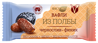 Вафли из полбы. Чернослив и Финик, 30 г