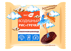 Воздушный РИС с ГРЕЧКОЙ в молочном шоколаде без сахара. Без глютена, 27 г