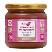 Шоколадно-миндальная крем-паста.С тёртым какао,маслом ГХИ и полбой.Без сахара, 380гр. (с этикеткой)