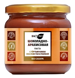 Шоколадно-арахисовая паста  с тёртым какао, ГХИ и Полбой. Без сахара. 380 гр. (с этикеткой)